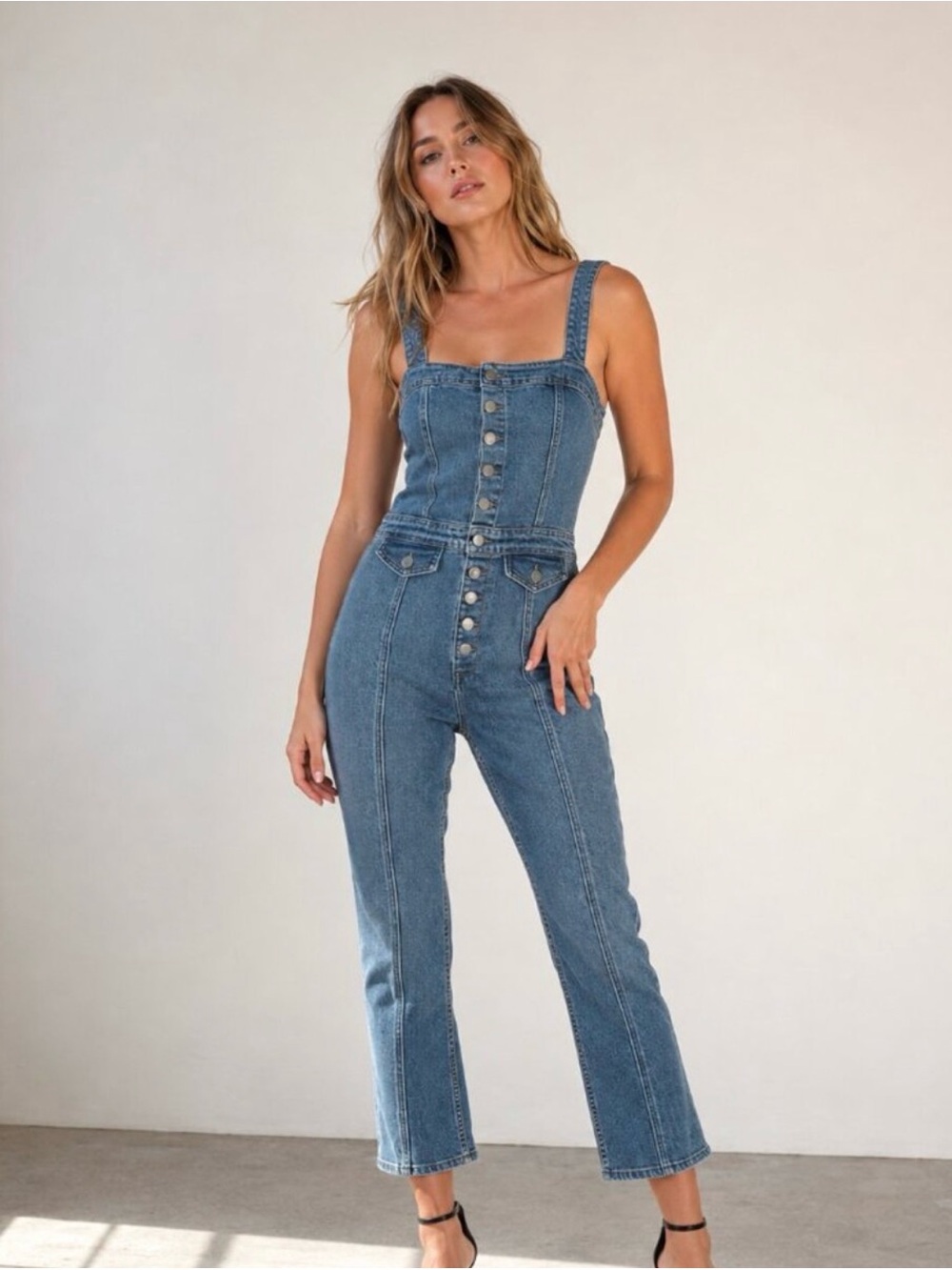 GRLFRND Girlfriend Hill Slim Jumpsuit Overalls Alive Again Size Medium
